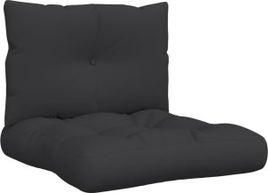 vidaXL Poduszki na sofę z palet, 2 szt., czarne, tkanina 2