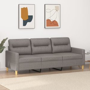 vidaXL Sofa 3-osobowa, kolor taupe, 180 cm, tapicerowana tkaniną 1