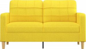 vidaXL Sofa 2-osobowa, jasnożółta, 140 cm, tapicerowana tkaniną 3