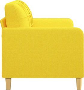 vidaXL Sofa 2-osobowa, jasnożółta, 140 cm, tapicerowana tkaniną 4