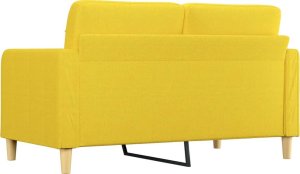 vidaXL Sofa 2-osobowa, jasnożółta, 140 cm, tapicerowana tkaniną 5