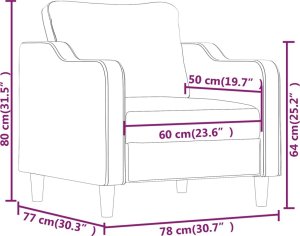 vidaXL Fotel, brązowy, 60 cm, obity tkaniną 8