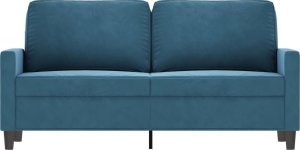 vidaXL Sofa 2-osobowa, niebieski, 140 cm, tapicerowana aksamitem 3