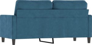 vidaXL Sofa 2-osobowa, niebieski, 140 cm, tapicerowana aksamitem 5