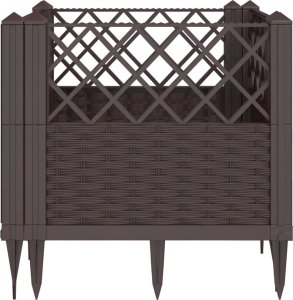 vidaXL Donica ogrodowa na kołkach, brązowa, 43,5x43,5x43,5 cm, PP 4