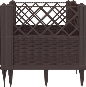 vidaXL Donica ogrodowa na kołkach, brązowa, 43,5x43,5x43,5 cm, PP 5