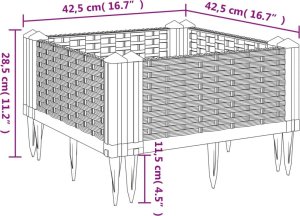 vidaXL Donica ogrodowa na kołkach, biała, 42,5x42,5x28,5 cm, PP 8