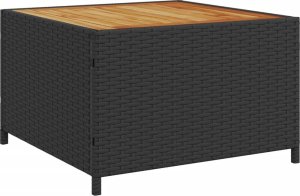 vidaXL Narożnik ogrodowy z poduszkami i stolikiem, rattan PE, czarny 8