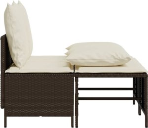 vidaXL 4-cz zestaw wypoczynkowy do ogrodu, poduszki, brązowy rattan PE 4