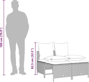 vidaXL 4-cz zestaw wypoczynkowy do ogrodu, poduszki, brązowy rattan PE 8