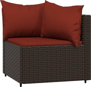 vidaXL vidaXL Narożne moduły sofy z poduszkami, 2 szt., brązowe, polirattan 4