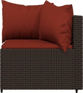 vidaXL vidaXL Narożne moduły sofy z poduszkami, 2 szt., brązowe, polirattan 5