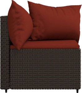 vidaXL vidaXL Narożne moduły sofy z poduszkami, 2 szt., brązowe, polirattan 6