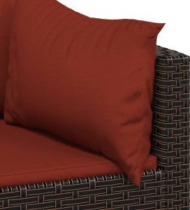 vidaXL vidaXL Narożne moduły sofy z poduszkami, 2 szt., brązowe, polirattan 7