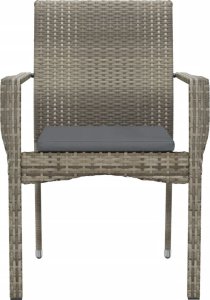 vidaXL vidaXL Krzesła ogrodowe z poduszkami, 2 szt., polirattan, szare 4