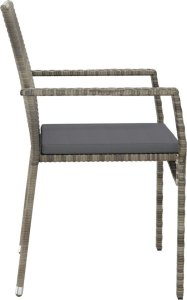 vidaXL vidaXL Krzesła ogrodowe z poduszkami, 2 szt., polirattan, szare 5