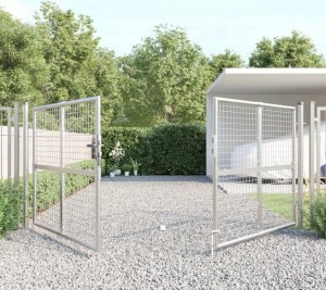 vidaXL vidaXL Brama ogrodowa z siatki, srebrna, 300x175 cm 3