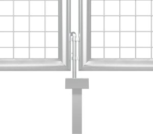 vidaXL vidaXL Brama ogrodowa z siatki, srebrna, 300x175 cm 6