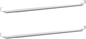 vidaXL vidaXL Karnisze, 2 szt., biało-srebrne, 60-105 cm, aluminium 2