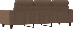 vidaXL Sofa 3-osobowa, brązowa, 180 cm, tapicerowana tkaniną 5