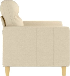 vidaXL 2-osobowa sofa, kremowa, 120 cm, tapicerowana tkaniną 4