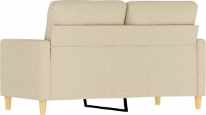 vidaXL 2-osobowa sofa, kremowa, 120 cm, tapicerowana tkaniną 5