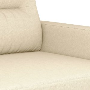 vidaXL 2-osobowa sofa, kremowa, 120 cm, tapicerowana tkaniną 6