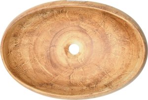 Umywalka vidaXL Umywalka nablatowa, brązowa, owalna, 59x40x15 cm, ceramiczna 6