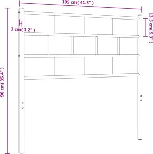 vidaXL Metalowe wezgłowie, czarne, 100 cm 6