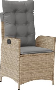 vidaXL Rozkładane fotele ogrodowe, 2 szt., poduszki, mieszany beż 4