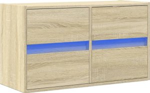Listwa zasilająca vidaXL Ścienna szafka TV z LED, dąb sonoma, 80x31x45 cm 3