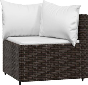 vidaXL vidaXL Narożne moduły sofy z poduszkami, 2 szt., brązowe, polirattan 3