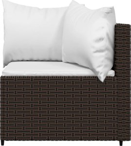 vidaXL vidaXL Narożne moduły sofy z poduszkami, 2 szt., brązowe, polirattan 4