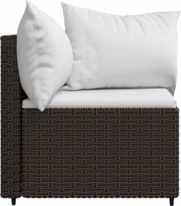 vidaXL vidaXL Narożne moduły sofy z poduszkami, 2 szt., brązowe, polirattan 5