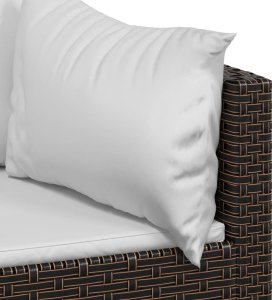 vidaXL vidaXL Narożne moduły sofy z poduszkami, 2 szt., brązowe, polirattan 7