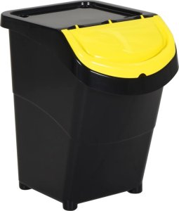 Kosz na śmieci vidaXL vidaXL Kosze na śmieci układane w stos, 3 szt., czarne, PP, 120 L 2