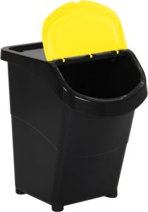 Kosz na śmieci vidaXL vidaXL Kosze na śmieci układane w stos, 3 szt., czarne, PP, 120 L 3