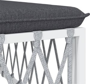 vidaXL vidaXL Ogrodowy podnóżek z poduszką, biały, plecionka 5