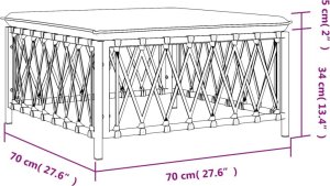 vidaXL vidaXL Ogrodowy podnóżek z poduszką, biały, plecionka 7