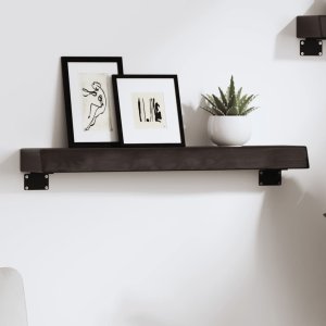 vidaXL vidaXL Półka, ciemnobrązowa, 60x10x6 cm, wykończone lite drewno dębowe 1