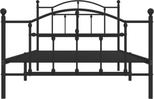 vidaXL vidaXL Metalowa rama łóżka z wezgłowiem i zanóżkiem, czarna, 107x203cm 4
