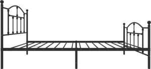 vidaXL vidaXL Metalowa rama łóżka z wezgłowiem i zanóżkiem, czarna, 107x203cm 5