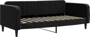 vidaXL vidaXL Sofa z funkcją spania, czarna, 100x200 cm, obita aksamitem 2