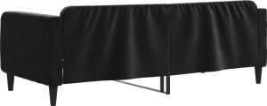 vidaXL vidaXL Sofa z funkcją spania, czarna, 100x200 cm, obita aksamitem 5