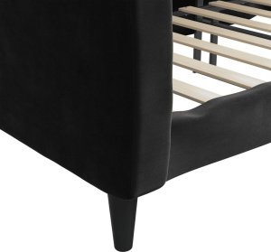 vidaXL vidaXL Sofa z funkcją spania, czarna, 100x200 cm, obita aksamitem 6