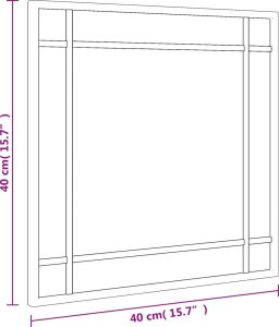 vidaXL vidaXL Lustro ścienne, czarne, 40x40 cm, kwadratowe, żelazo 7