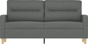 vidaXL vidaXL Sofa 2-osobowa, ciemnoszara, 140 cm, tapicerowana tkaniną 3