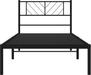 vidaXL vidaXL Metalowa rama łóżka z wezgłowiem, czarna, 107x203 cm 5