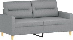 vidaXL vidaXL Sofa 2-osobowa, jasnoszara, 140 cm, tapicerowana tkaniną 2