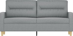 vidaXL vidaXL Sofa 2-osobowa, jasnoszara, 140 cm, tapicerowana tkaniną 3
